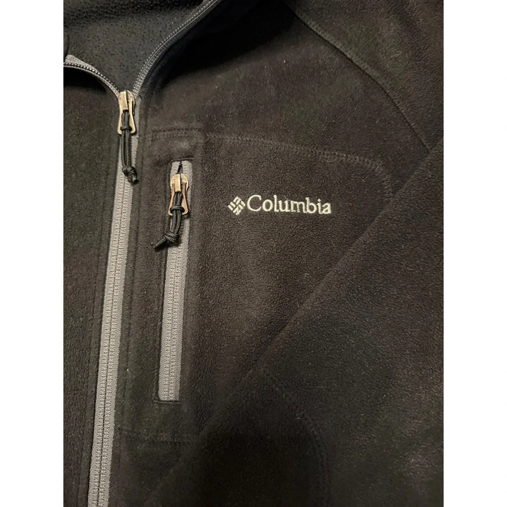 Columbia Mens Interchange‎ Fleece Jacket Black Full Zip Mock Neck Small